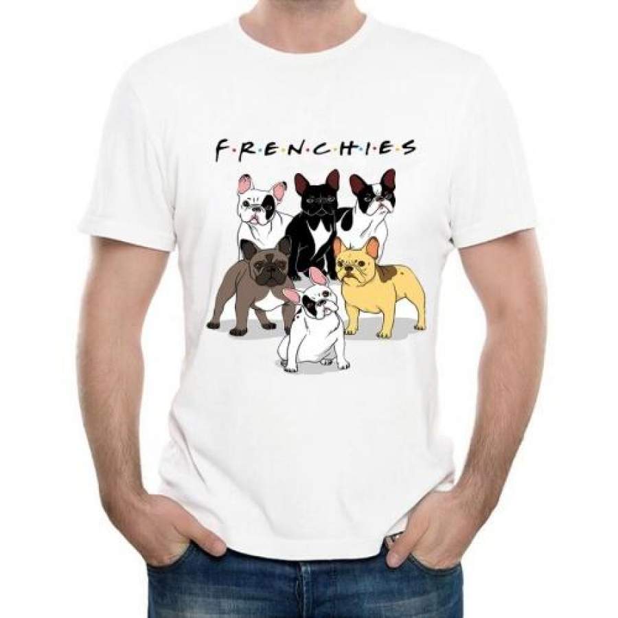 New Arrivals Fashion French Bulldog Printed T-shirt Men’s Dogs Animal T Shirt Summer High Quality Hipster Tee Tops Fashion Mens Leisure T Shirts