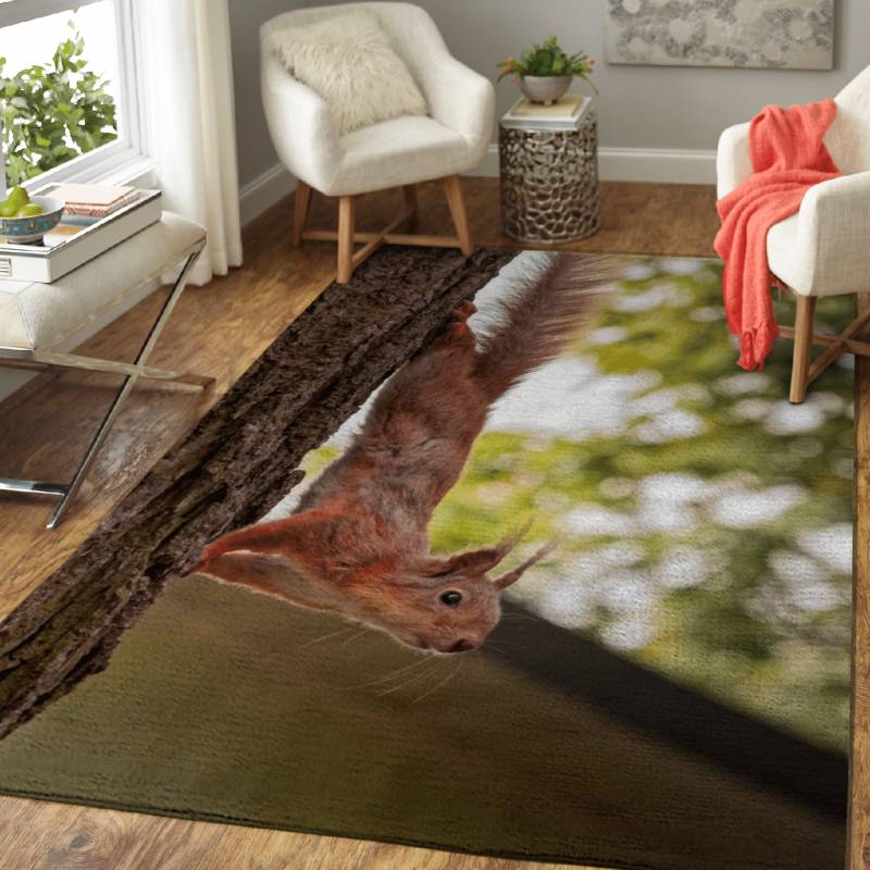 Squirrel In A Tree – Animals Area Rug Carpet