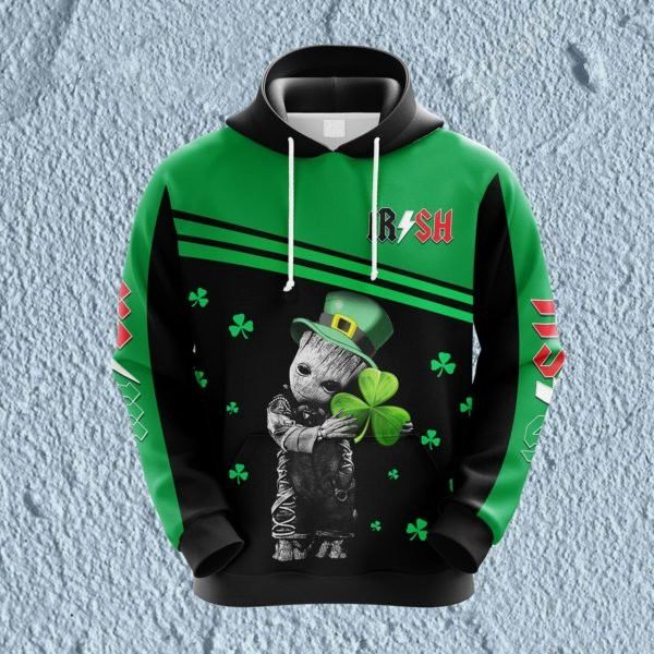 Groot Hold Shamrock Saint Patrick’S Day 3D Hoodie Patrick Day Shirt St. Patrick’S Day Gift Idea Hn