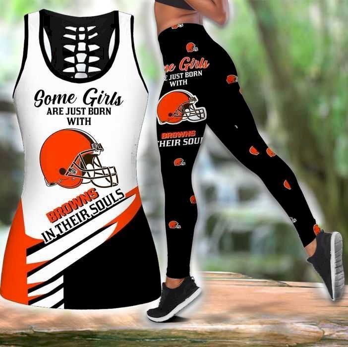 Womens Cleveland Browns Some Girls Tank Top And Leggings Set For Yoga