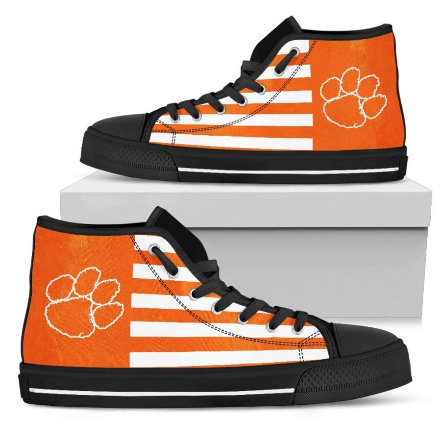 American Flag Clemson Tigers High Top Shoes