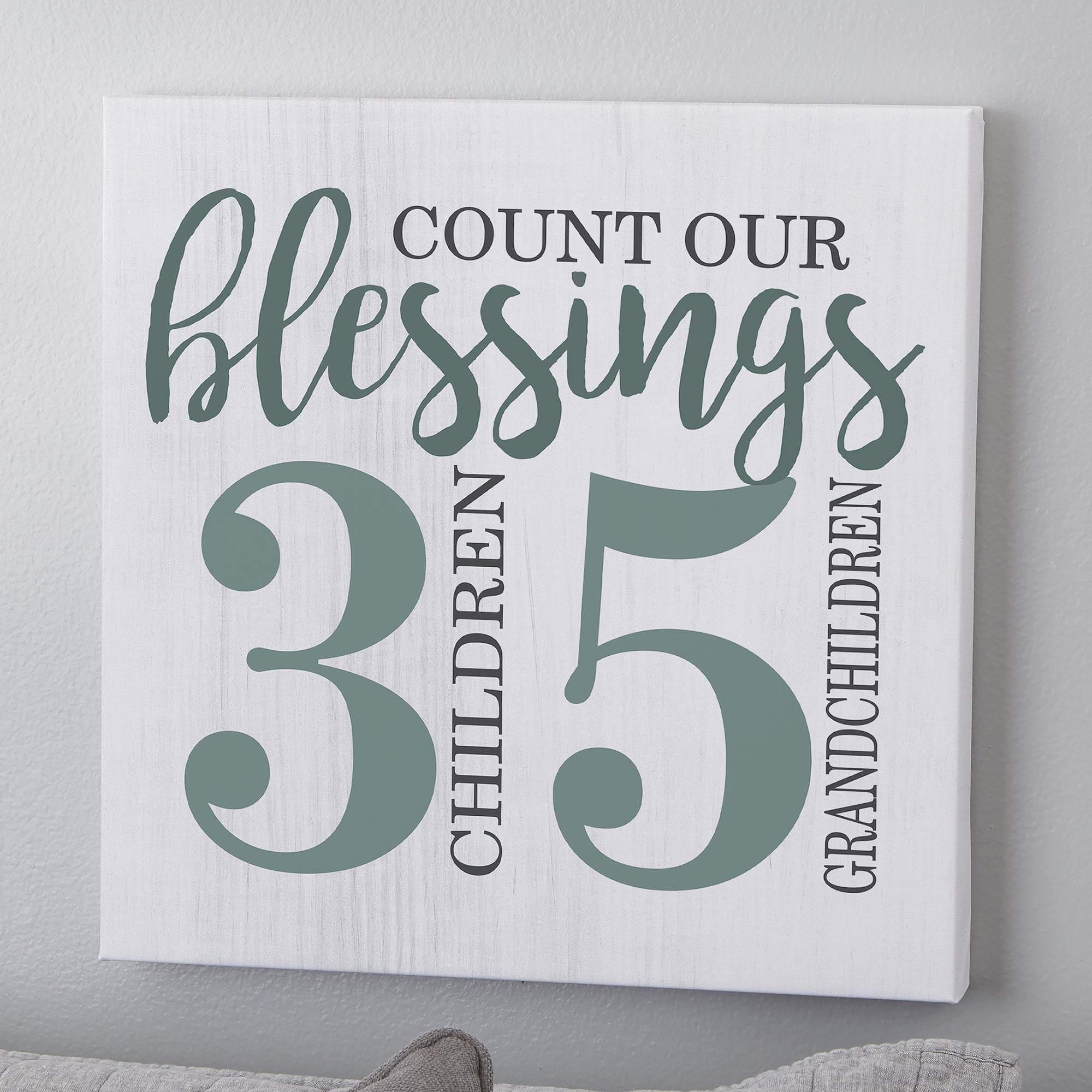 [Personalized Name & Number] Count Your Blessings Gift – Perfect Gift, Gift For Family, Best Idea Home Decor – Matte Canvas, Wall Art, Canvas Prints