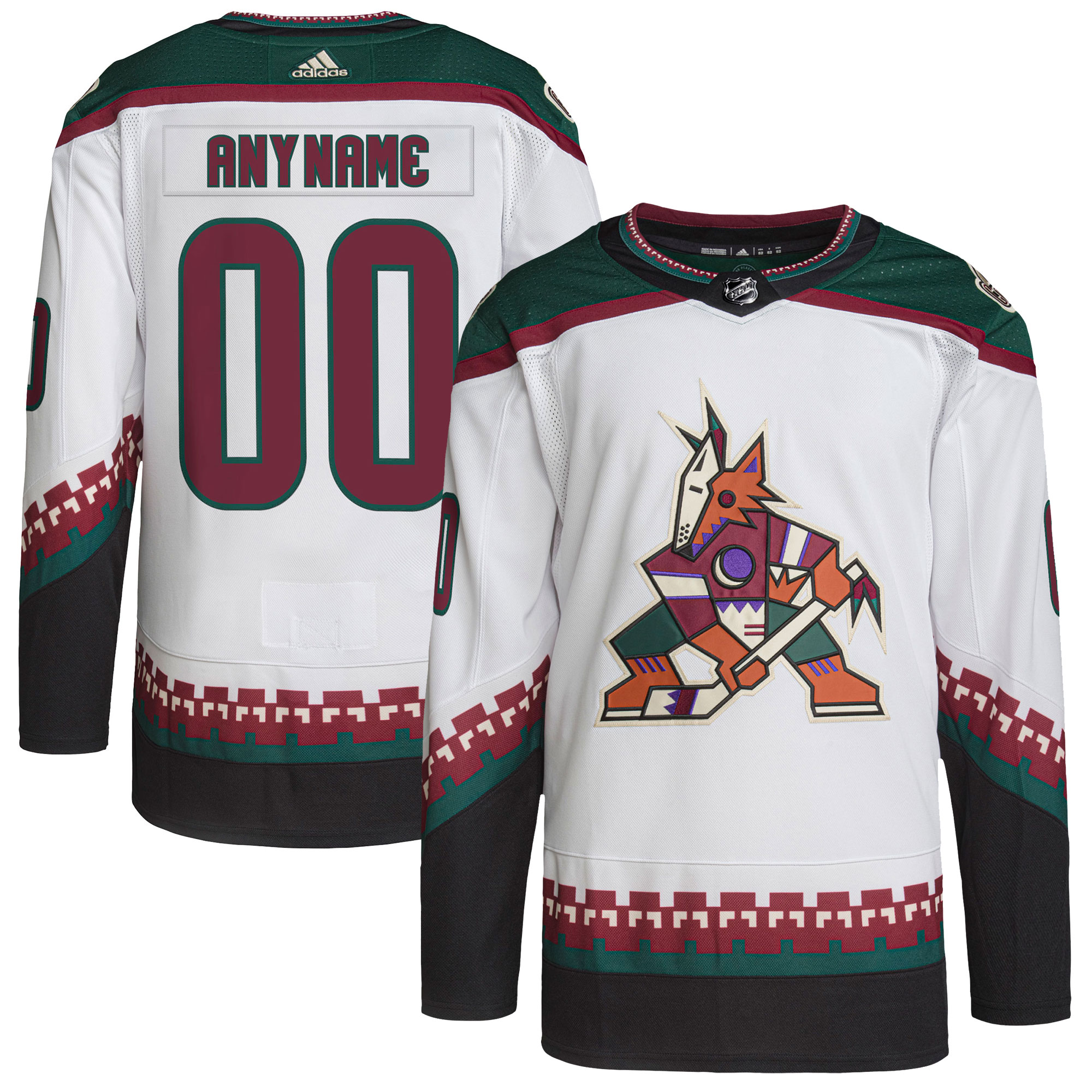 Men's Arizona Coyotes adidas White Primegreen Authentic Pro Custom Jersey