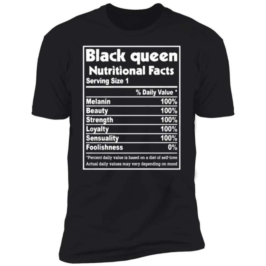 Black Queen Nutritional Facts Shirt