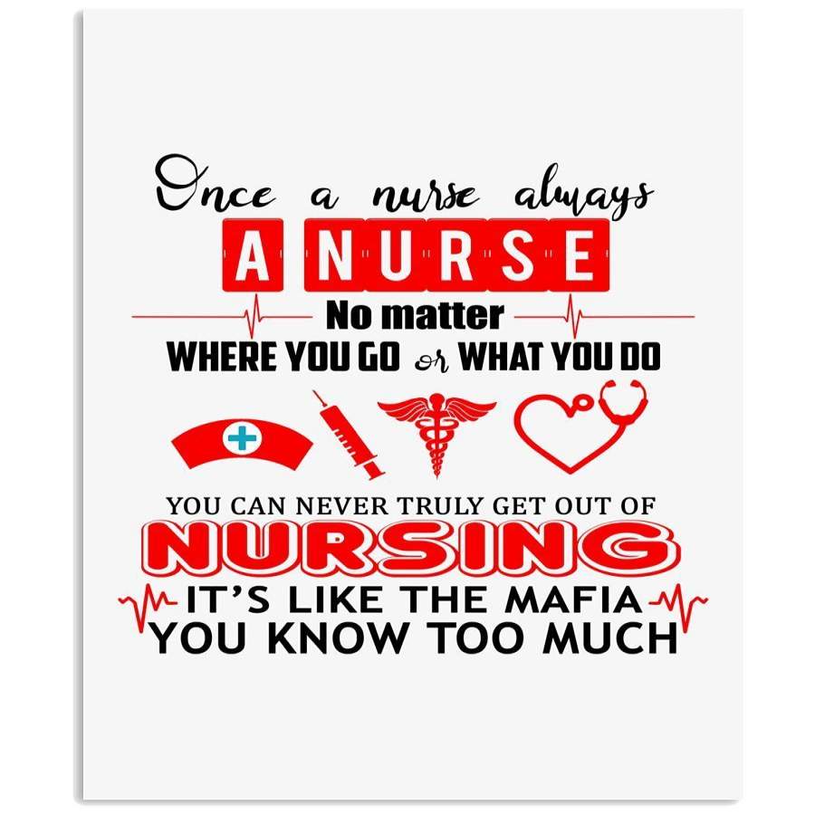 Once A Nurse Always A Nurse No Matter Where You Go What You Do Vertical Poster Poster Art Design 
