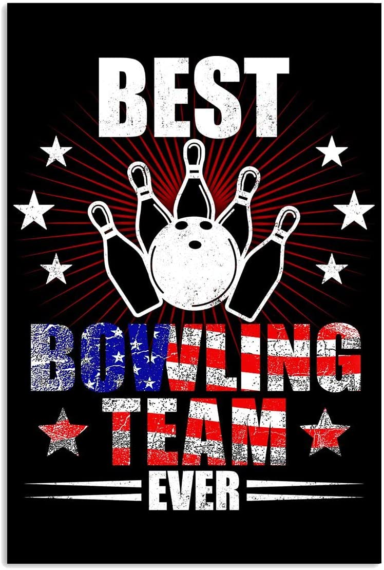 Vintage Best Bowling Team Ever Poster Art Print      Home Decor Gift For Men Women Family Friend On Birthday Xmas