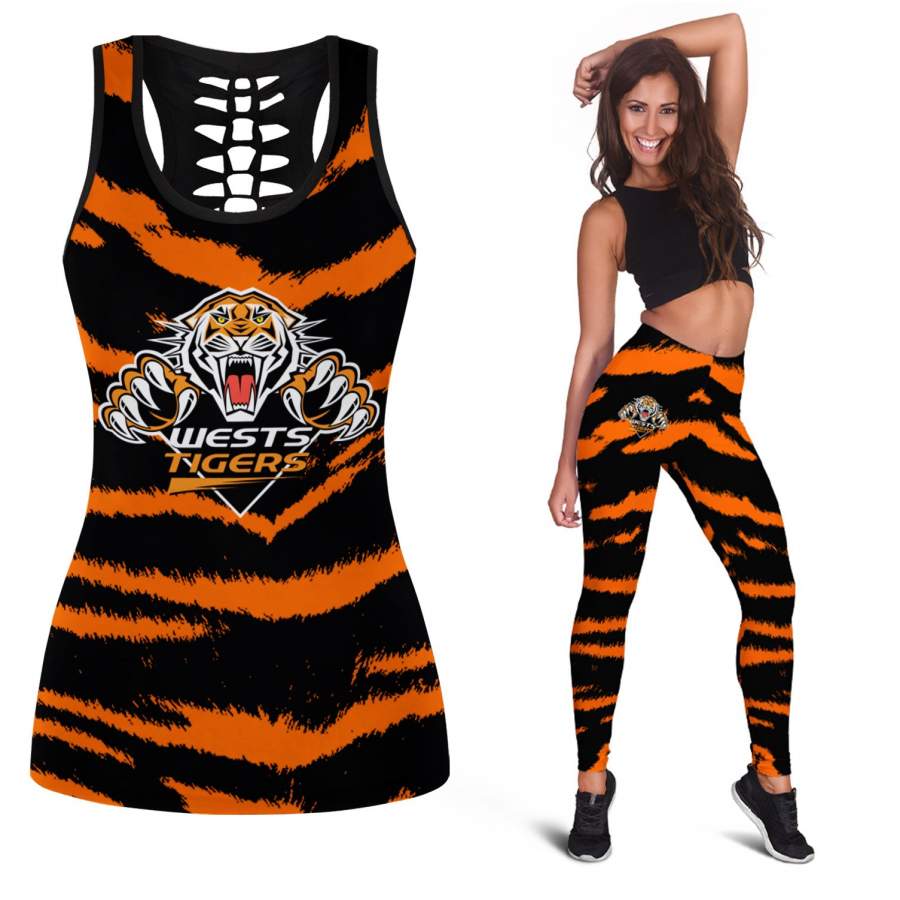 Combo Wests Tigers Hollow Tank Top & Leggings NRL