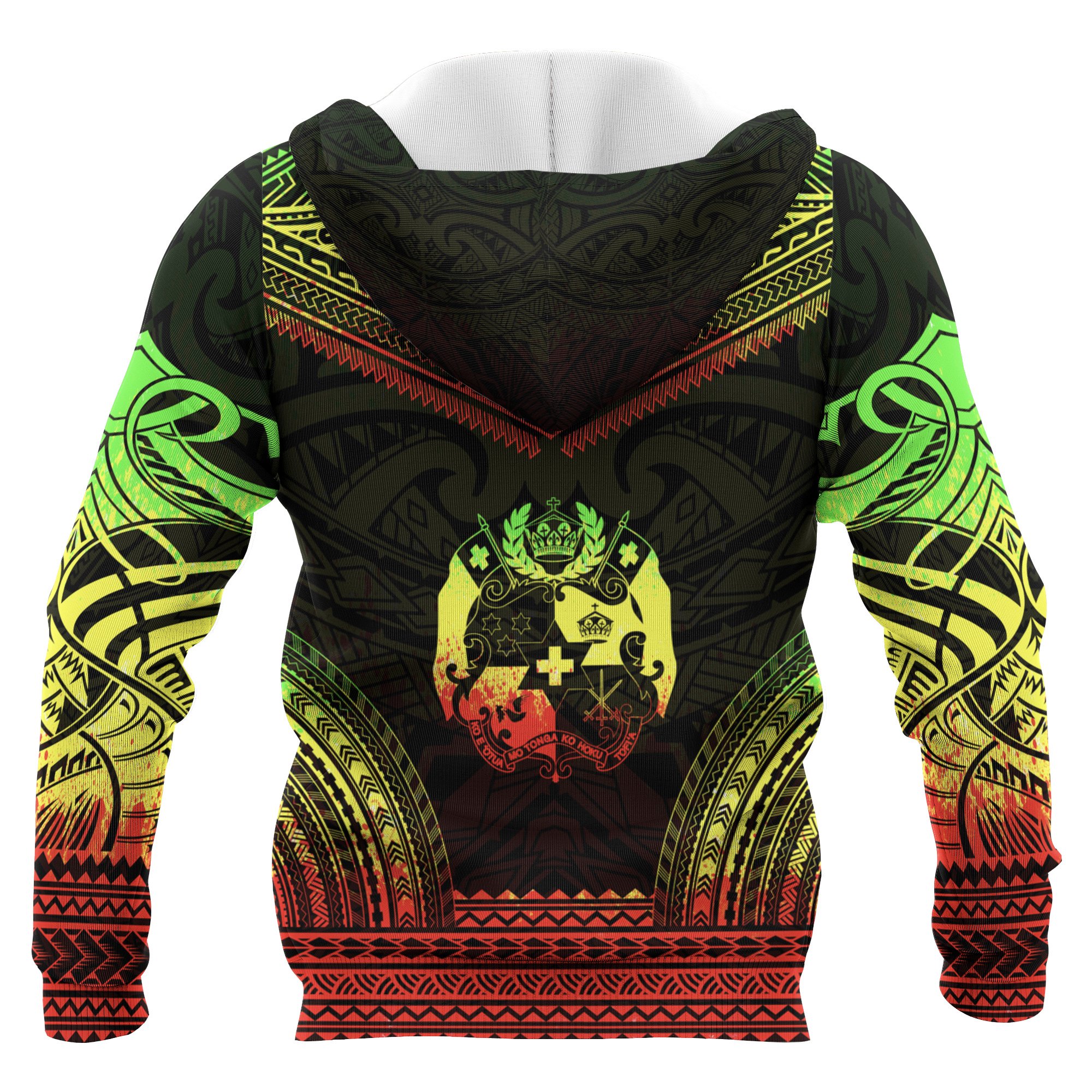 Tonga Polynesian Chief Custom Personalised Hoodie – Reggae Version – Bn10