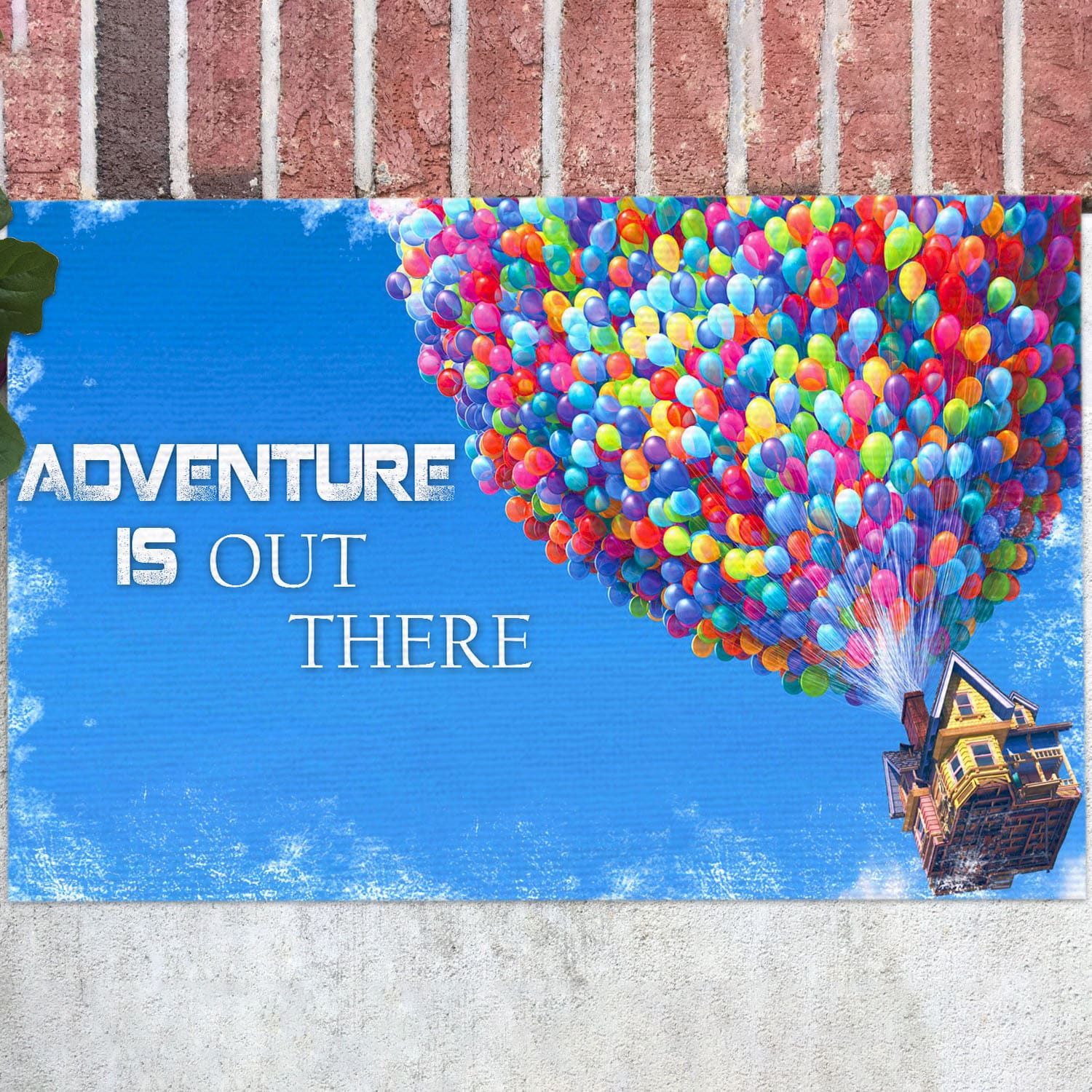 Adventure Is Out There Outdoor Indoor Doormat – Up House Balloon Welcome Door Mat Rug – Housewarming Gift Evg43082