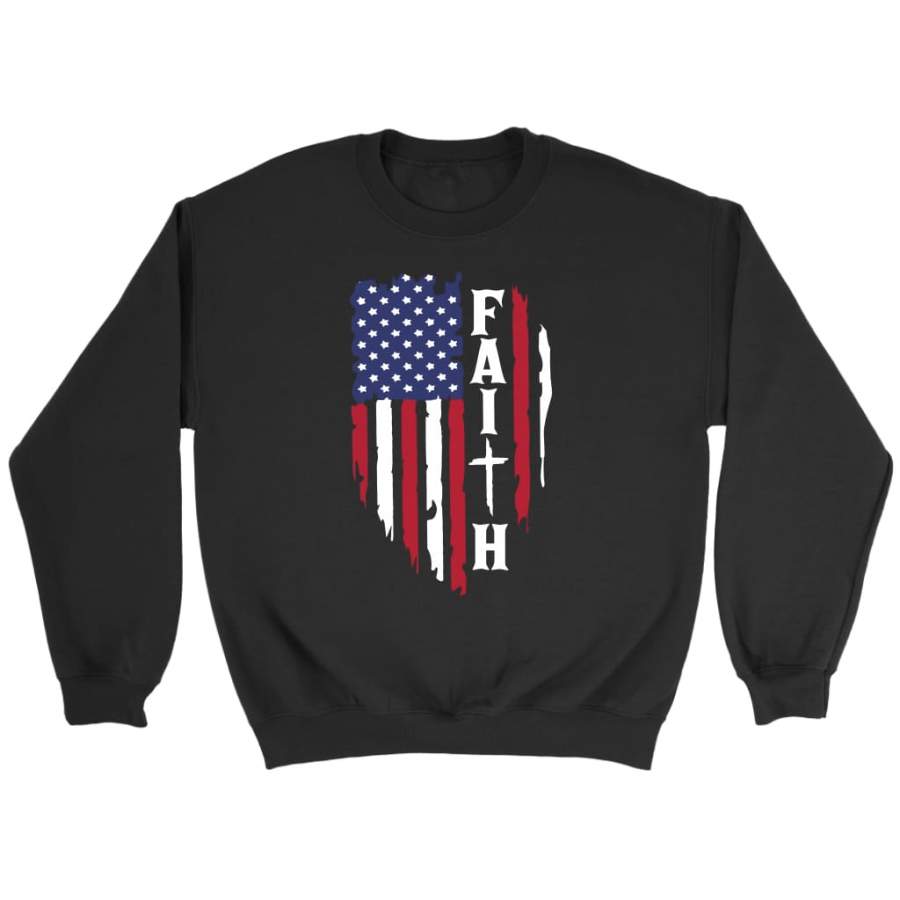 Faith and american flag sweatshirt