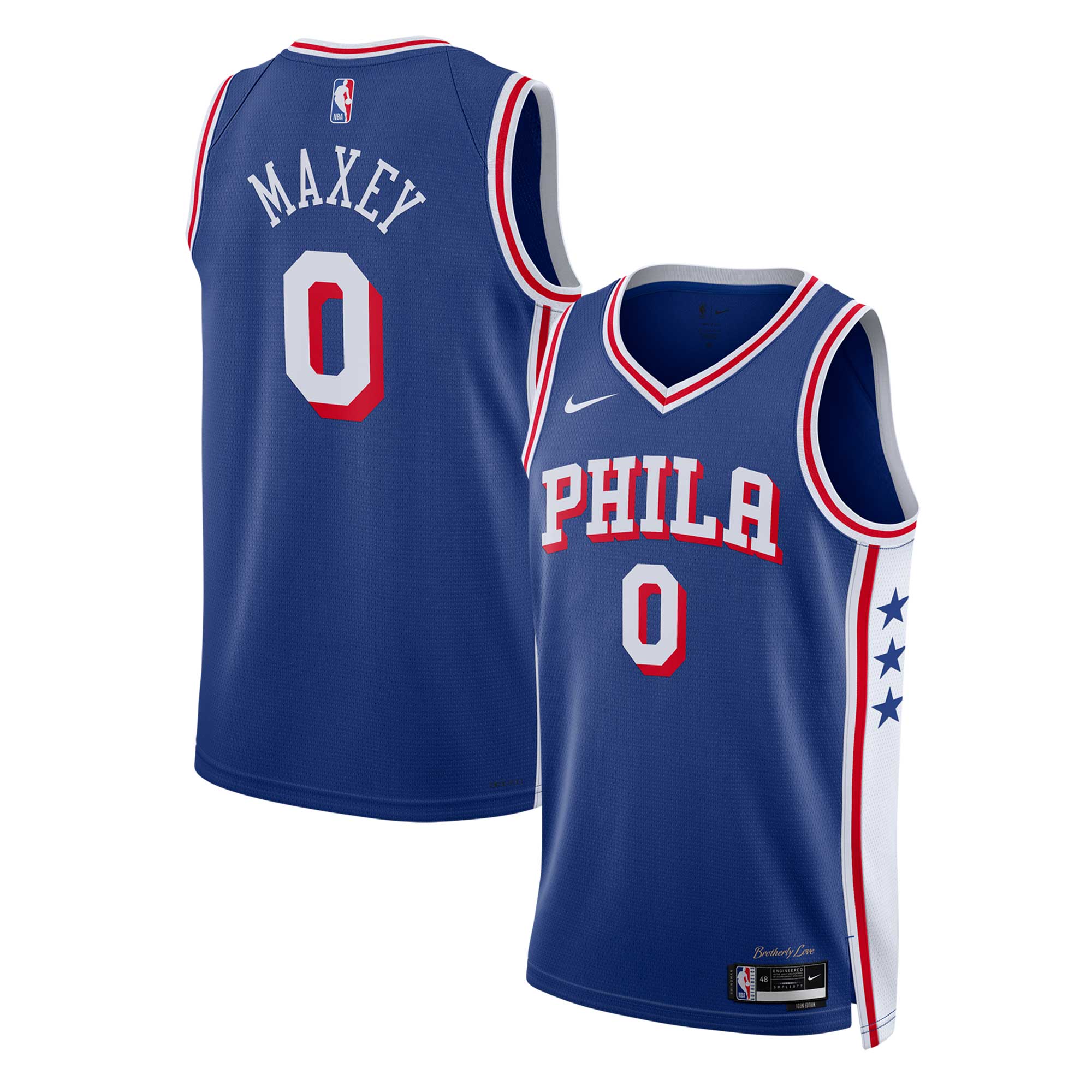 Tyrese Maxey Philadelphia 76ers Unisex Swingman Jersey – Icon Edition – Royal