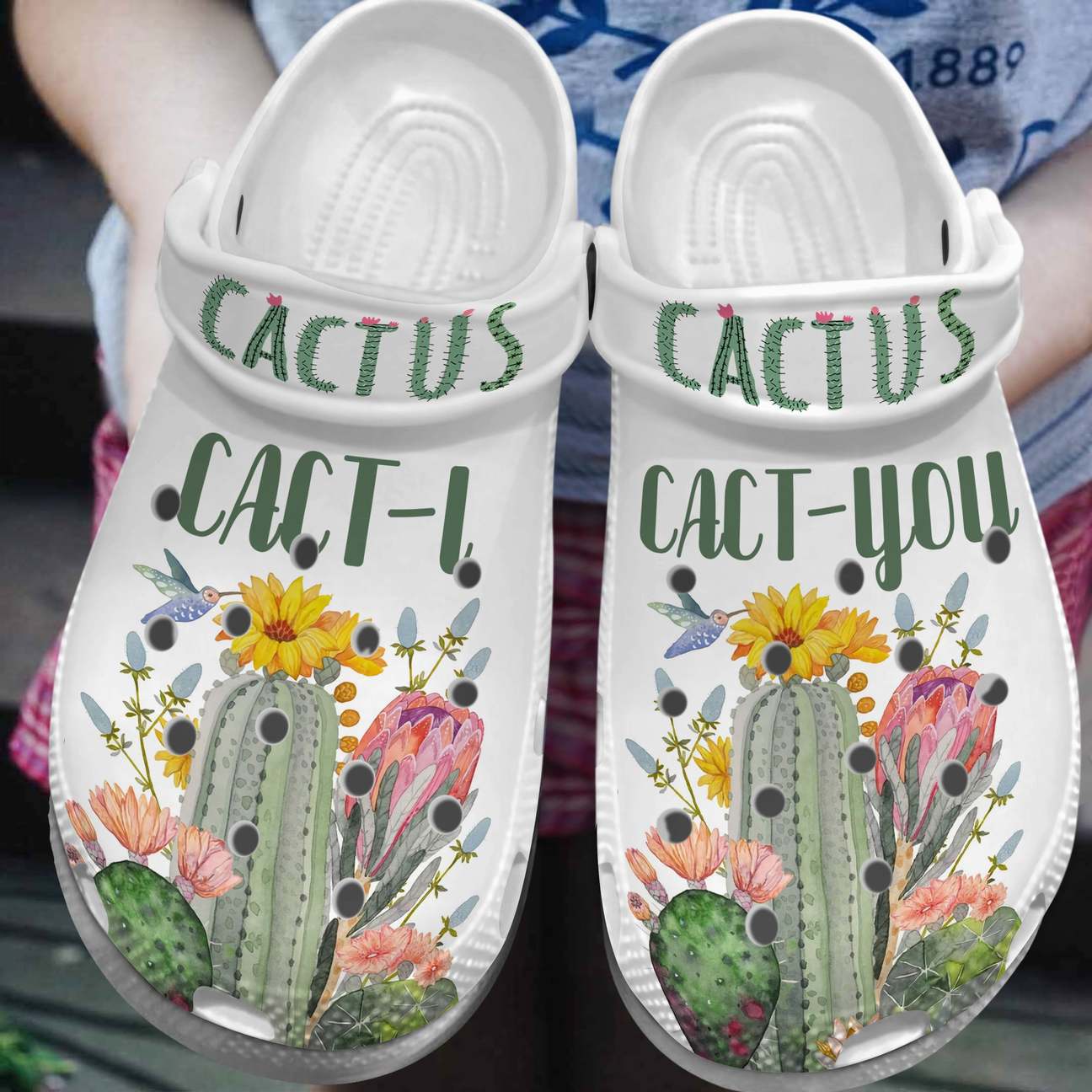 Cactus Cacti Cactyou Personalized Clog, Custom Name, Text, Color, Number Fashion Style For Women, Men, Kid, Print 3D