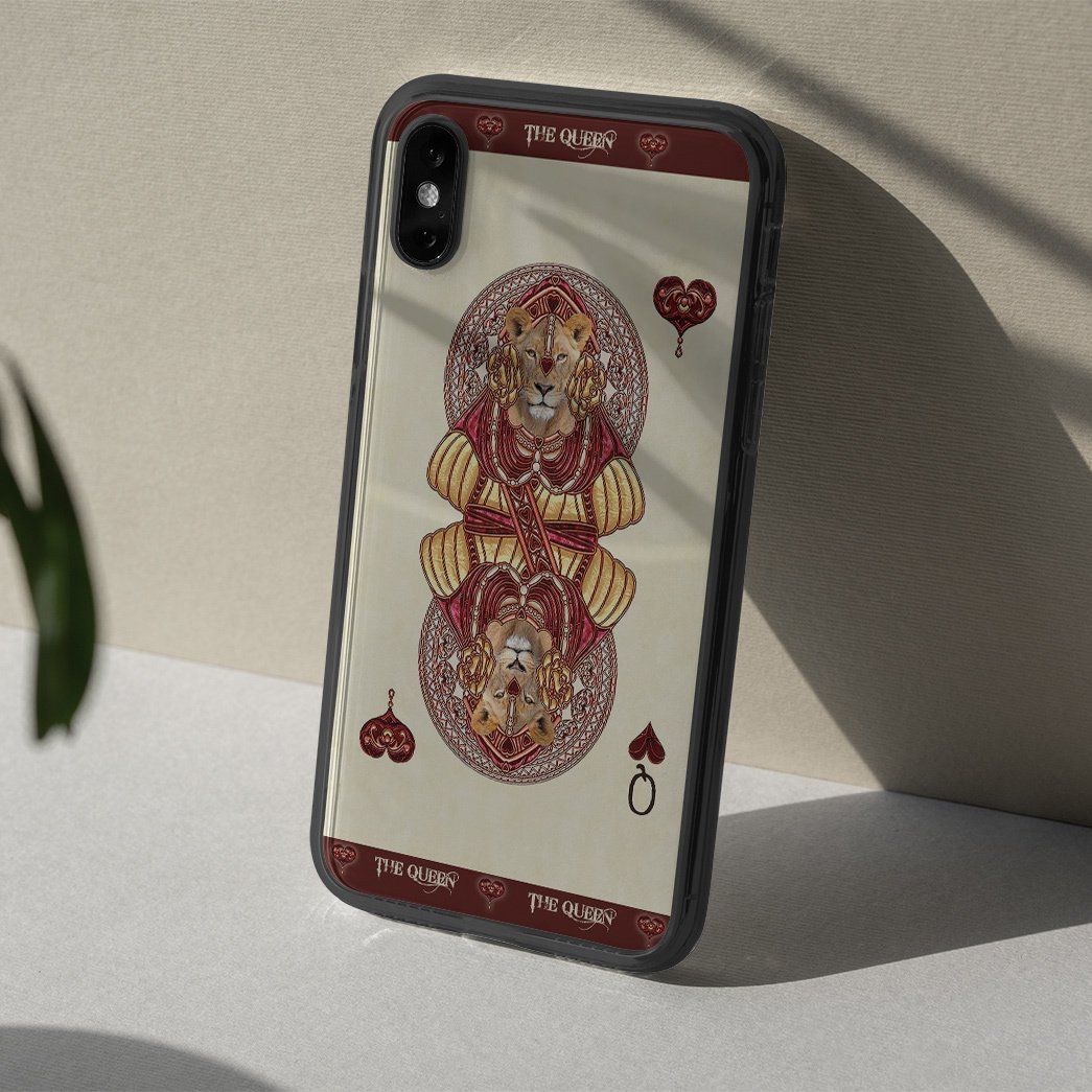 3D Queen Hearts Lion Poker Custom Phonecase