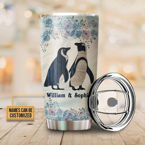 Penguin God Bless The Broken Road Personalized Stainless Steel Tumbler