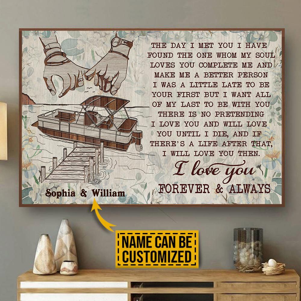 Aeticon Gifts Personalized Pontoon Promise Floral The Day I Met You Canvas Mom Dad Gift Home Decor