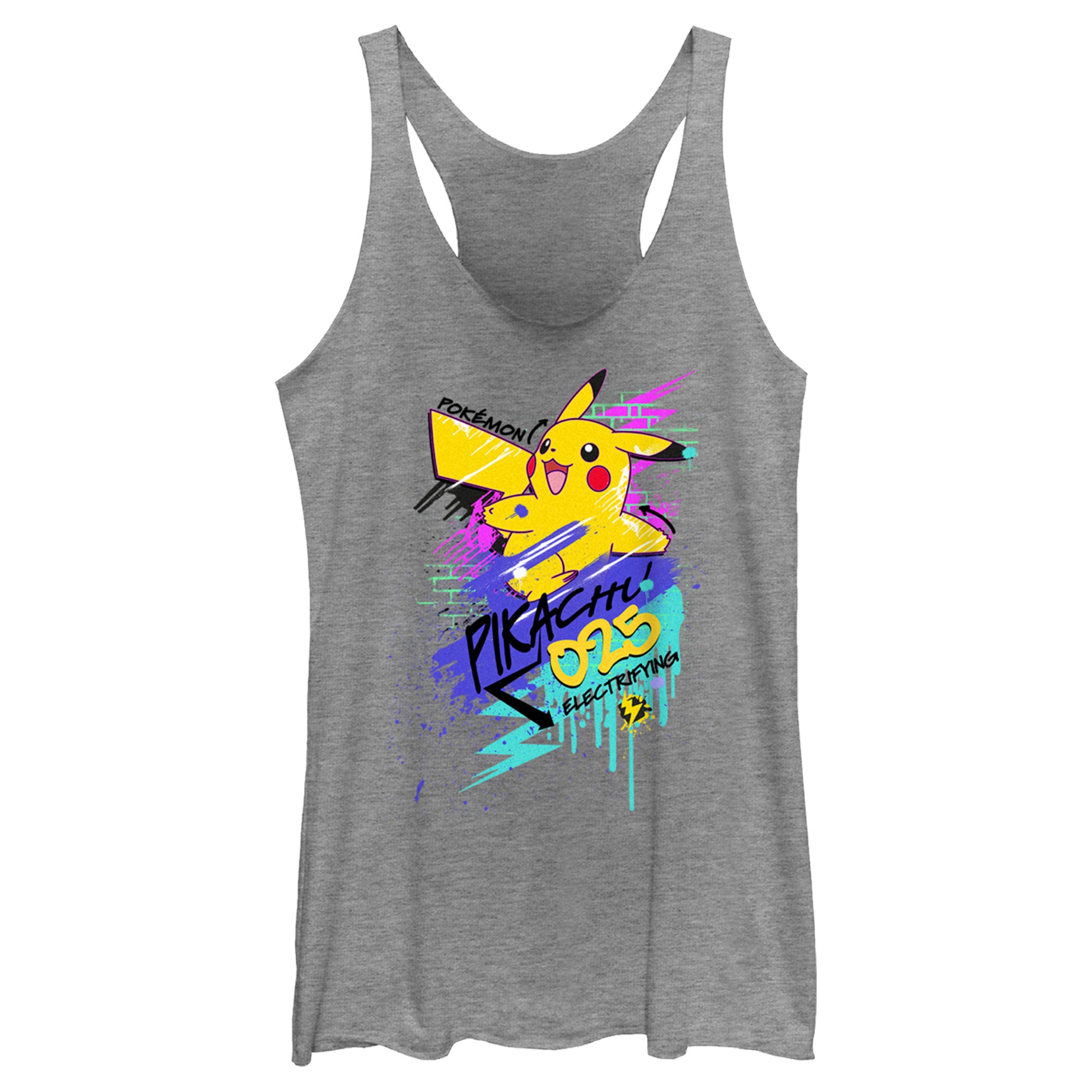 Women’S Pokemon Pikachu 025 Electrifying Racerback Tank Top