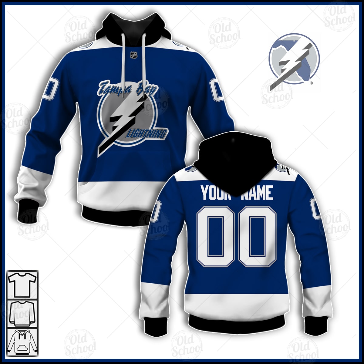 Personalize Tampa Bay Lightning Reverse Retro Alternate Jersey Personalize Hoodie