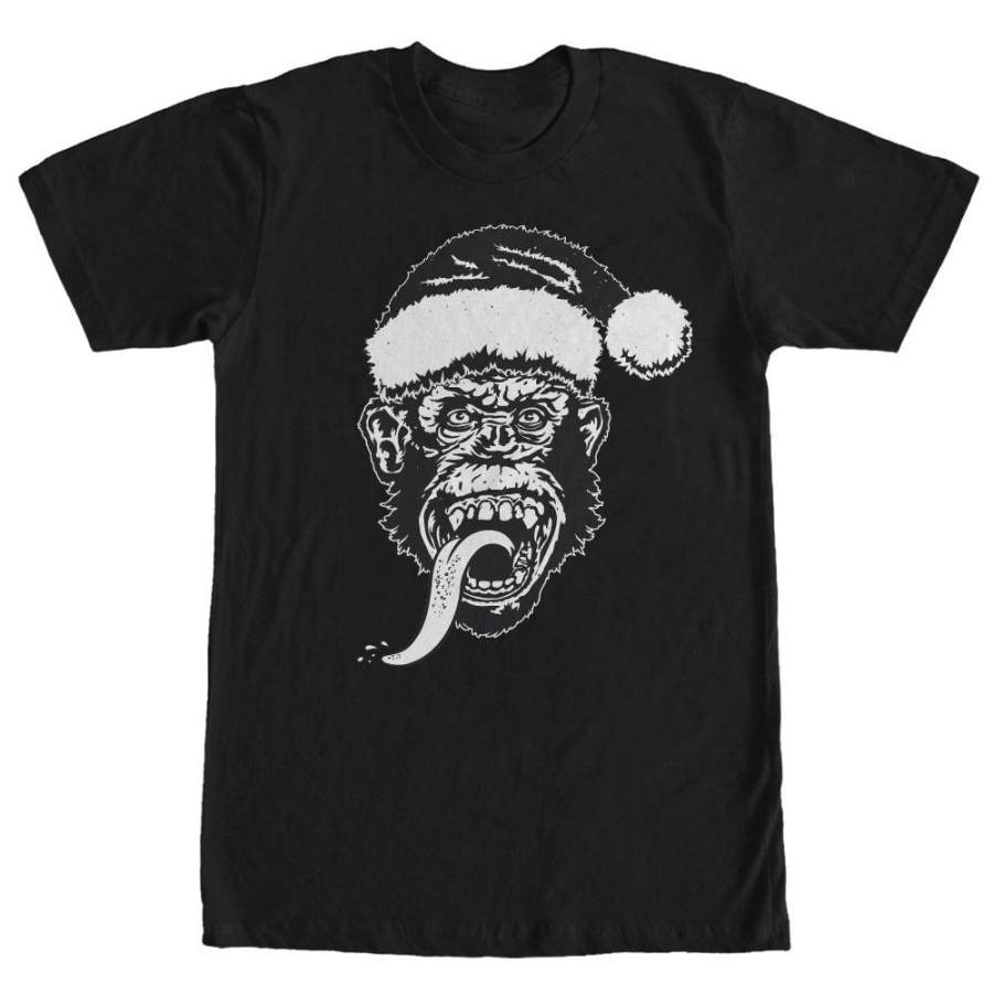 Gas Monkey Men’s Christmas Santa Hat  T Shirt Black S