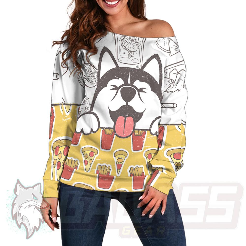 Happy Husky HUK-0016 Off Shoulder Sweaters