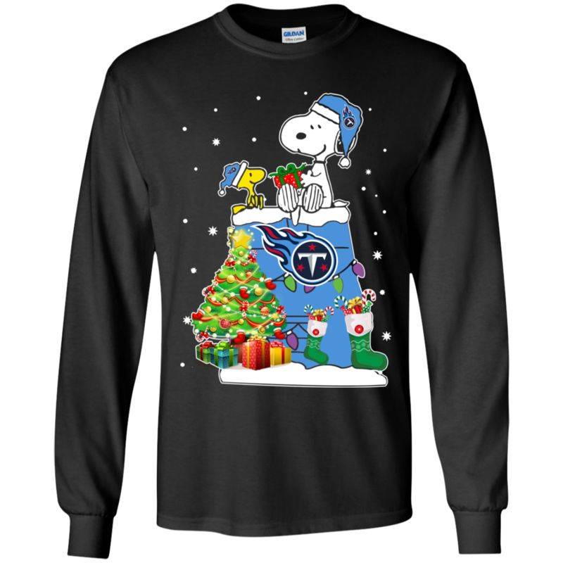 Tennessee Titans Snoopy & Woodstock Christmas Shirt Youth Ls Shirt