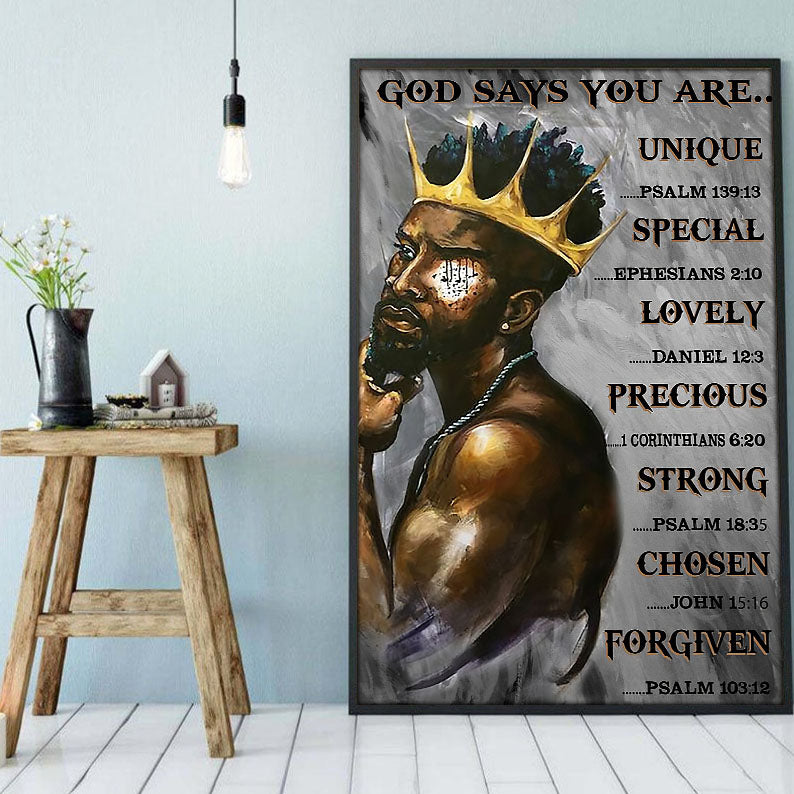 Afrocentric Canvas Abstract Afro Art Print Poster Print African American Girl Black King Artistic Canvas Wall Decor