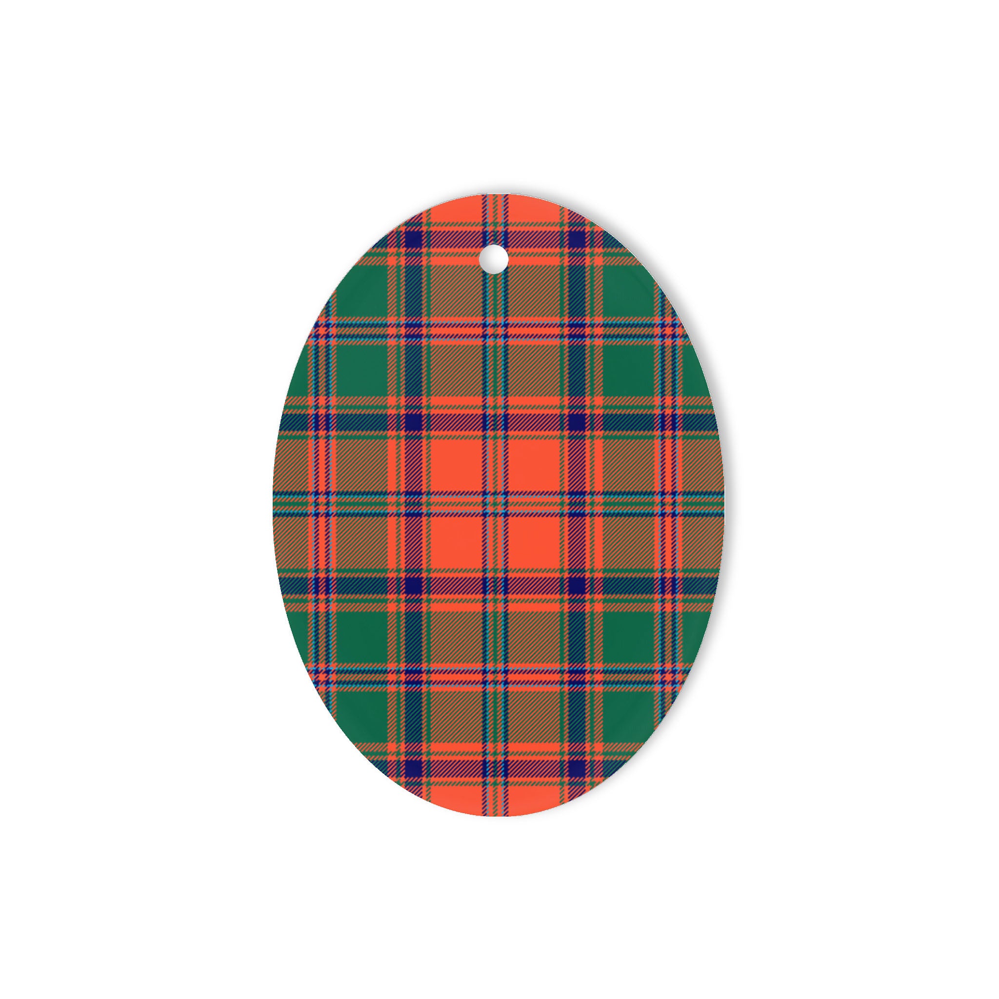 Stewart Of Appin Ancient Tartan Oval Ornaments, Christmas Tree Ornament, Plaid Christmas Ornaments, Ceramic Oval Christmas Tree Decoration