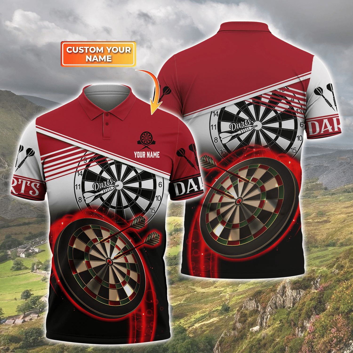 3D All Over Print Dart Multi Color Polo Shirt, Unisex Shirt For Man Women, Uniform Dart Team