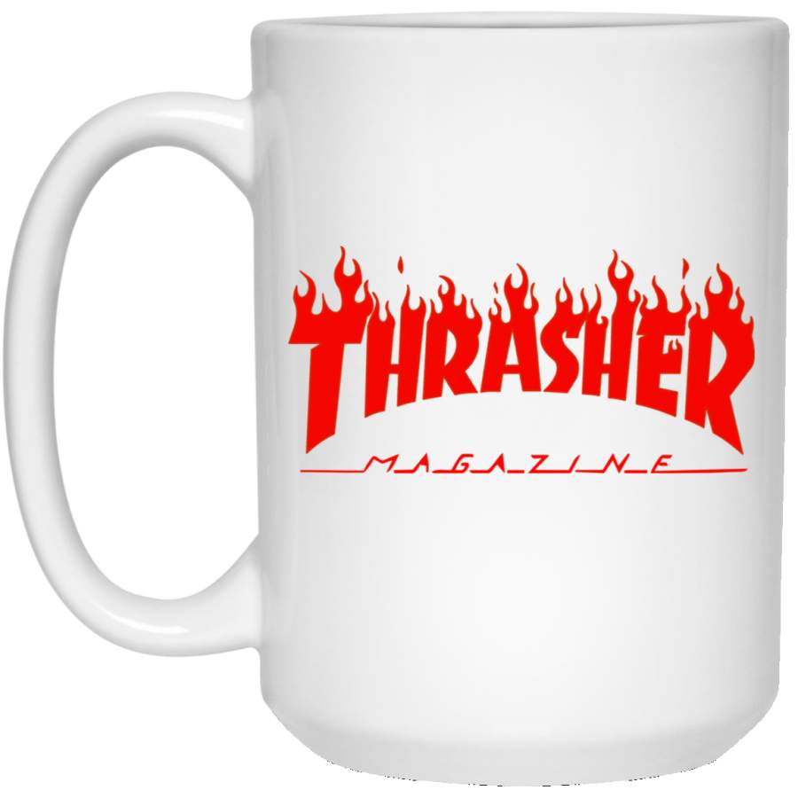 Thrasher Magazine – Skateboarding – Red Design White Big Mug