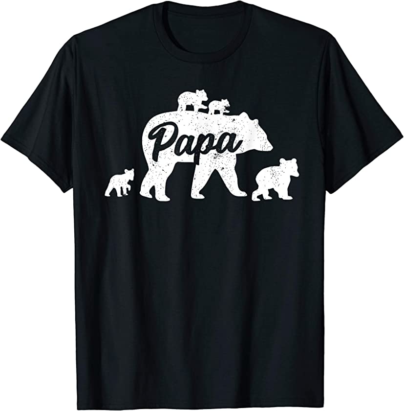 Vintage Papa Father Bear with 4 Cub Mother’s Day T-Shirt