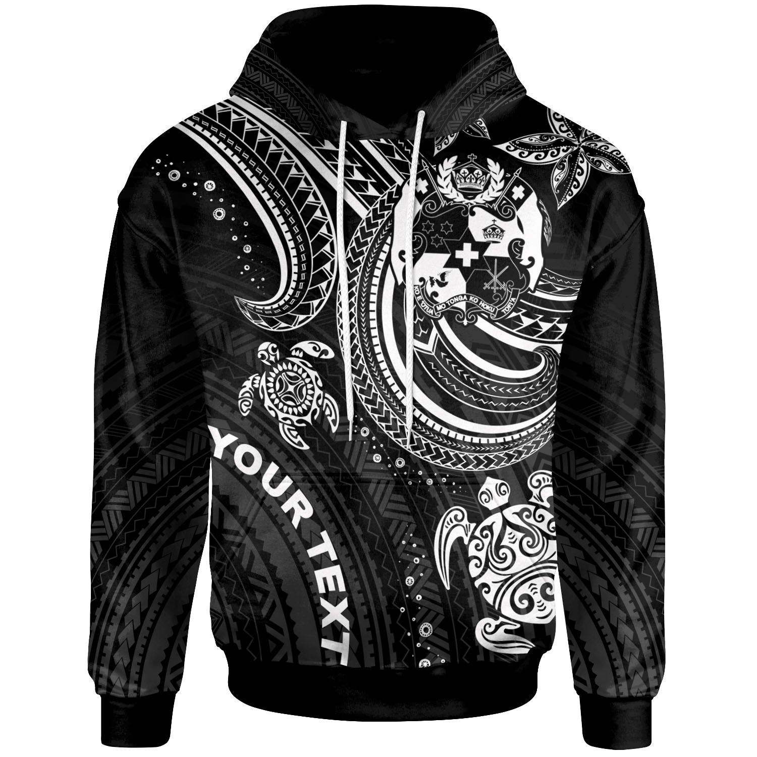 Tonga Custom Personalised Hoodie – White Turtle – BN26