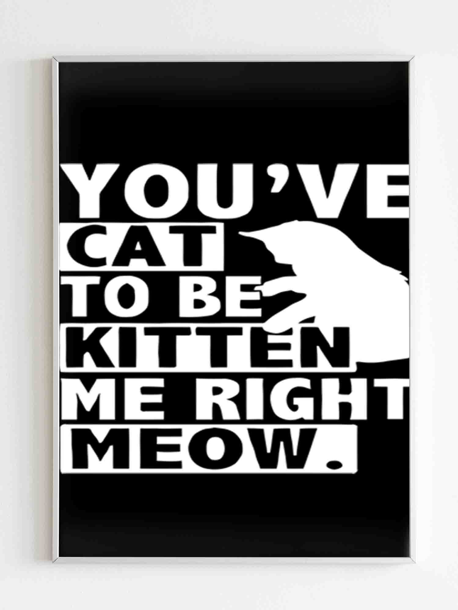 Are You Kitten Me Right Meow Of Poster