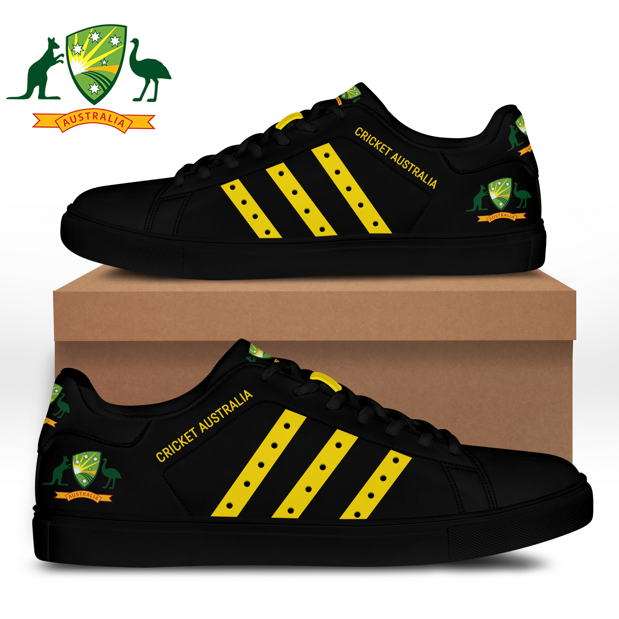 Cricket Australia Leather Low Top Shoes V3