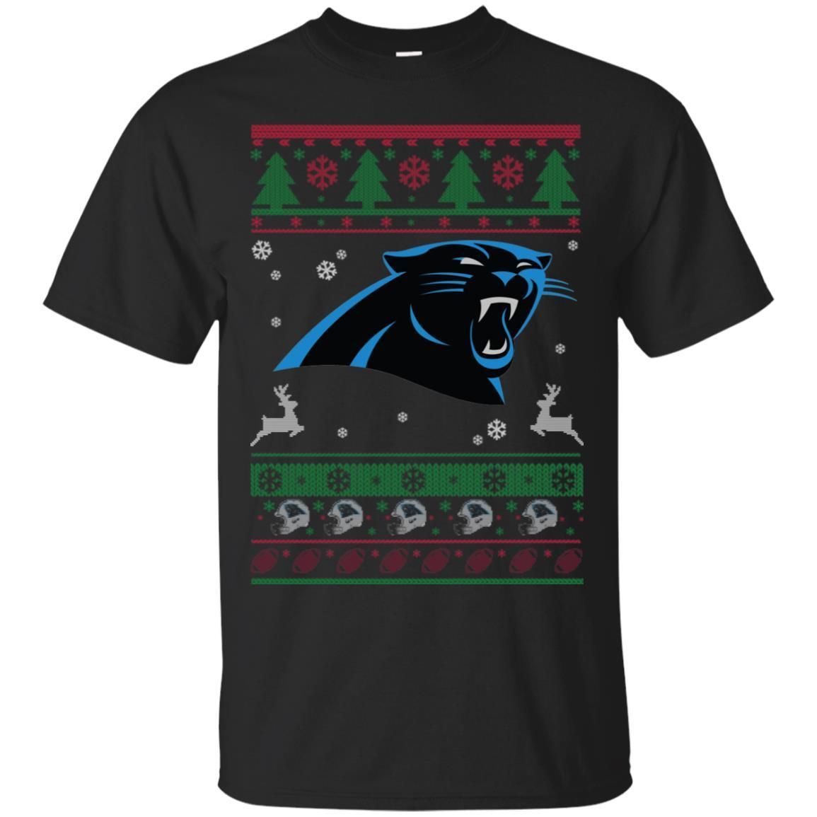 Carolina Panthers Logo Football Teams Ugly Christmas Sweater Men T-Shirt