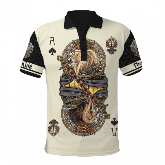 Ace Spade Poker Polo Lion Card Polo Shirt Nhd