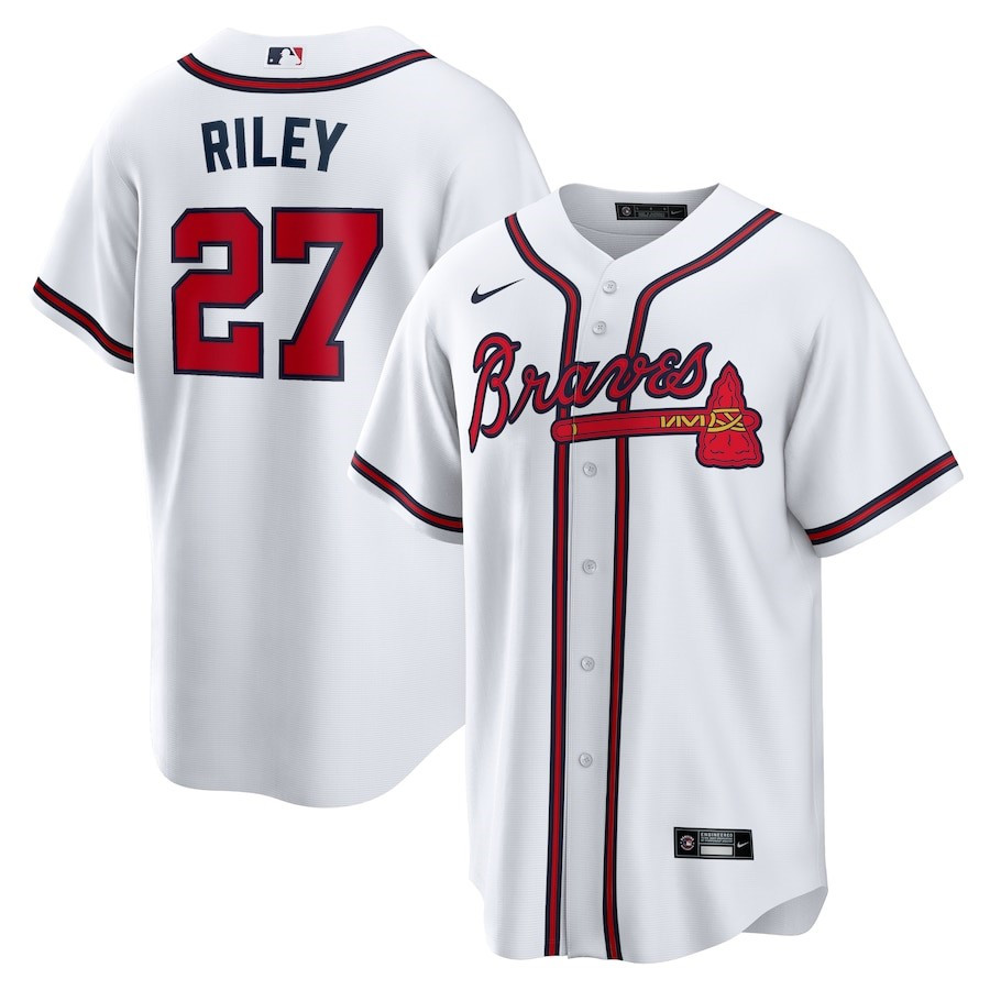 Austin Riley 27 Jersey, Atlanta Braves Home Player Men Jersey – White