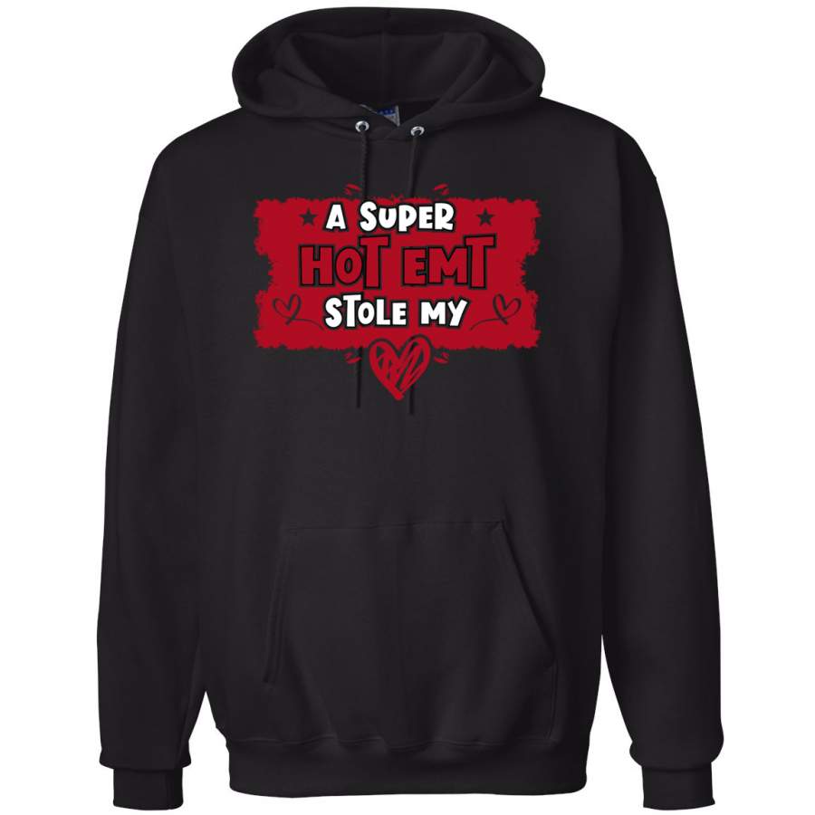 A Super Hot EMT Stole My Heart Cute Valentine’s Day Hooded Sweatshirt Graphic Hoodie