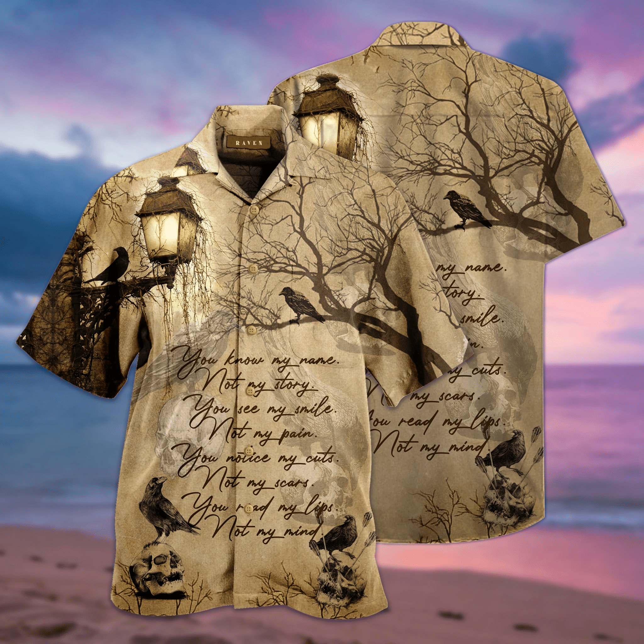 Beach Shirt Discover Cool Hawaiian Aloha Shirts Raven You Know My Name Not My Story