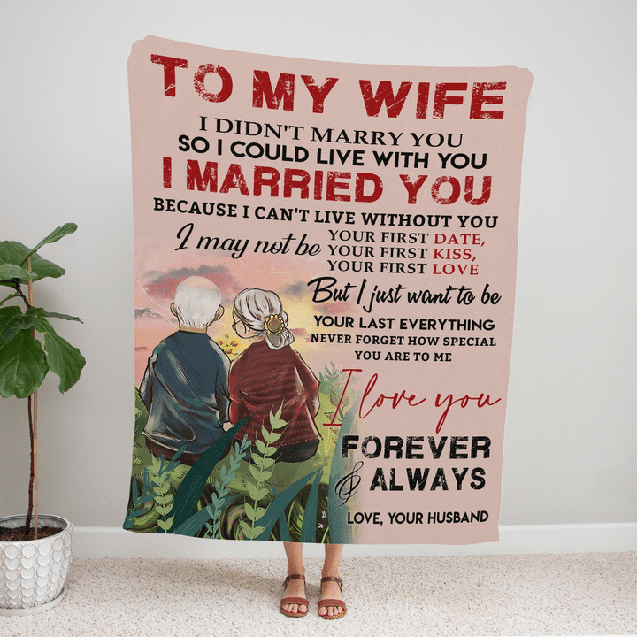 To My Wife I Can’T Live Without You Fleece Blanket Gift For Family, Birthday, Wife, Husband To Wife Gift Home Decor Bedding Couch Sofa Soft And Comfv