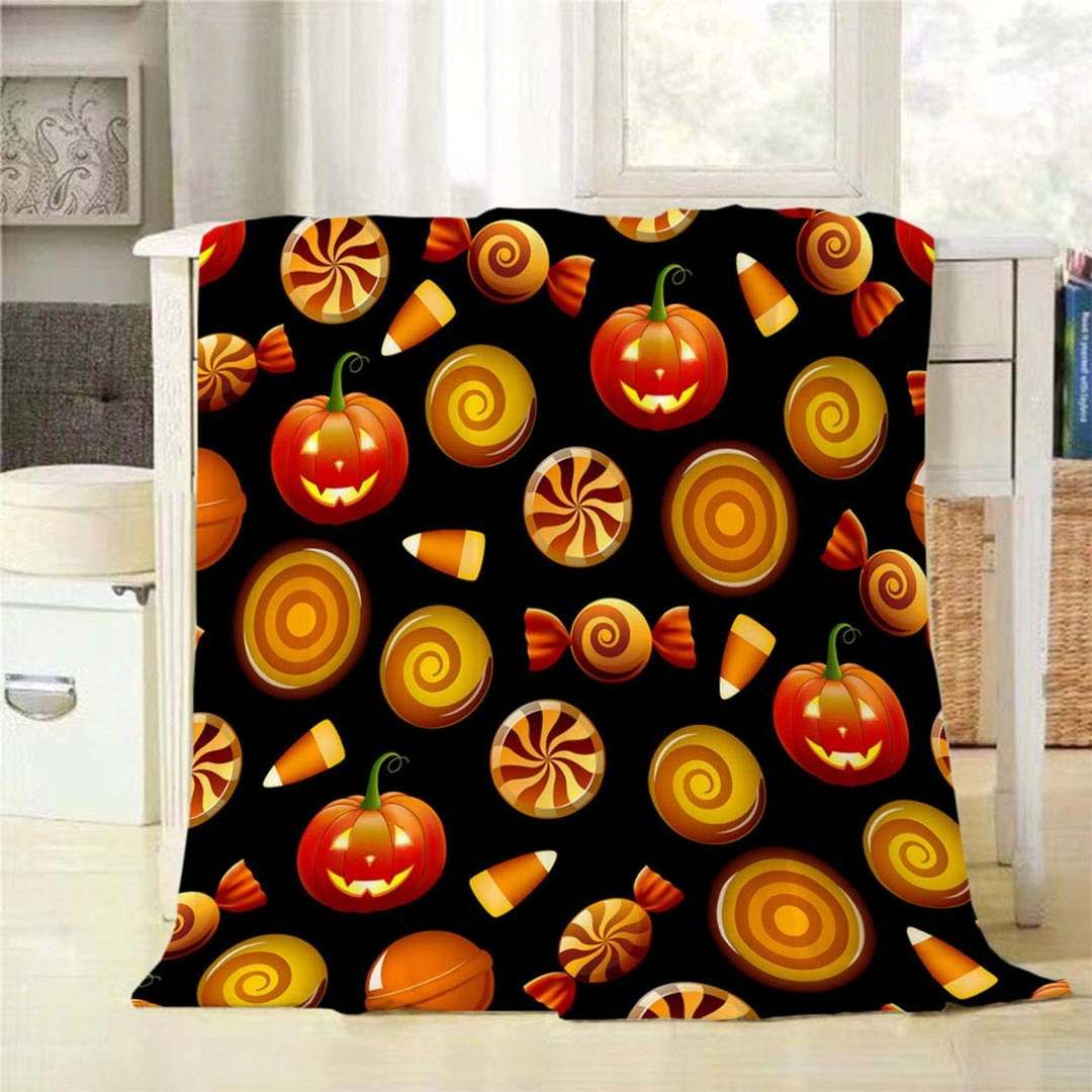 Sweets Candy Corn And Pumpkins Clg2110118F Sherpa Fleece Blanket