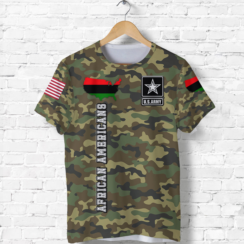 (Custom Personalised) Military Of African Americans T Shirt Flag Simple Style Lt8