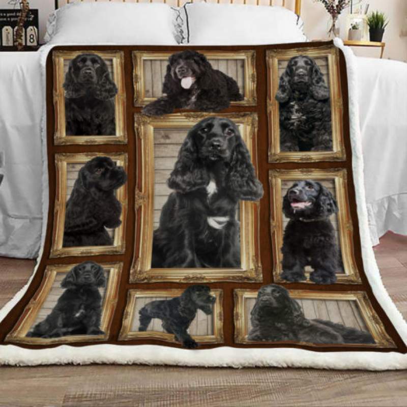 Cocker Spaniel Dog Sherpa Blanket JR201 67O31