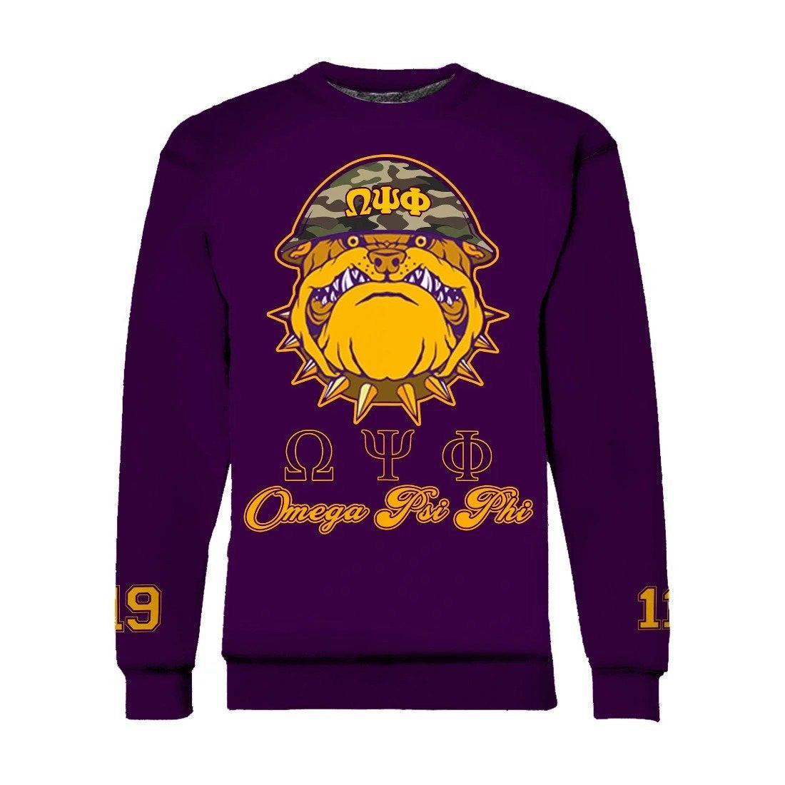 Fraternity Sweatshirt – Omega Psi Phi Mad Bulldog Crewneck Sweatshirt