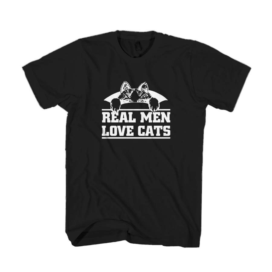 Real Men Love Cats Kitty Cat Pet Animal Art Cute Killercool Graphic Man’s T-Shirt