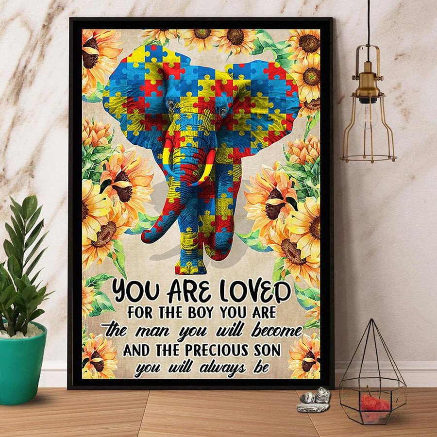 Elephants Autism Awareness Wall Art Family Canvas Prints, Autism Women, Autism Children Canvas Prints 2  – Posters Canvas Prints Wall Art