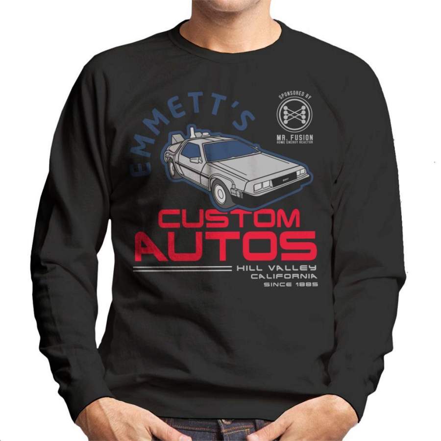 Back To The Future Emmetts Custom Autos Men’s Sweatshirt