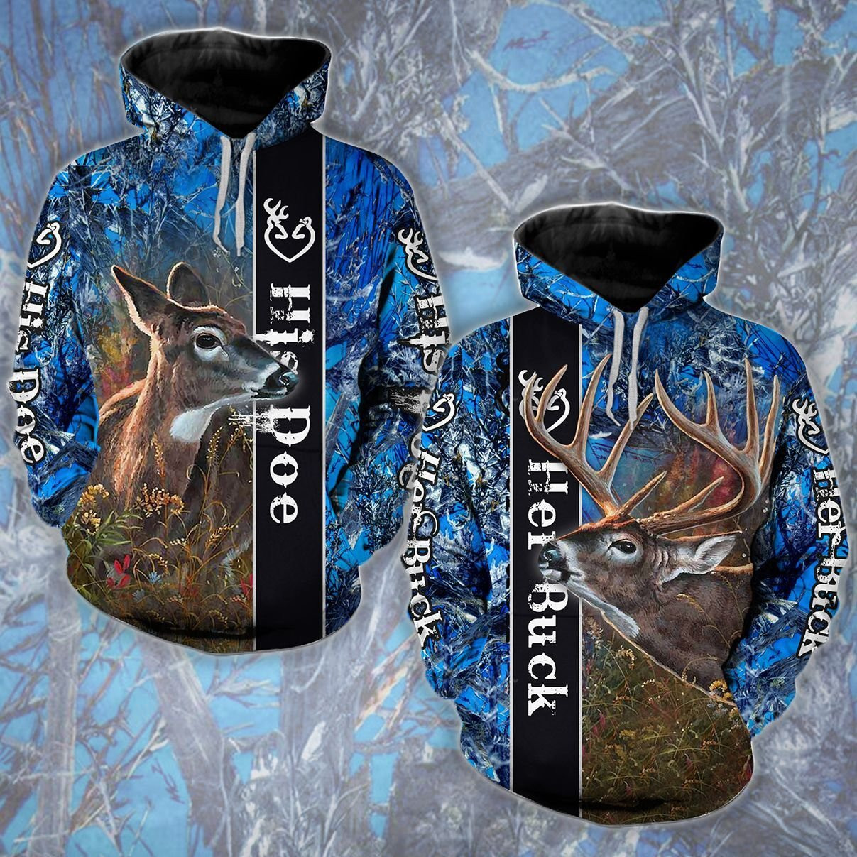 Buck N Doe Deer Hunting You & Me We Got This Hoodie Combo Blue