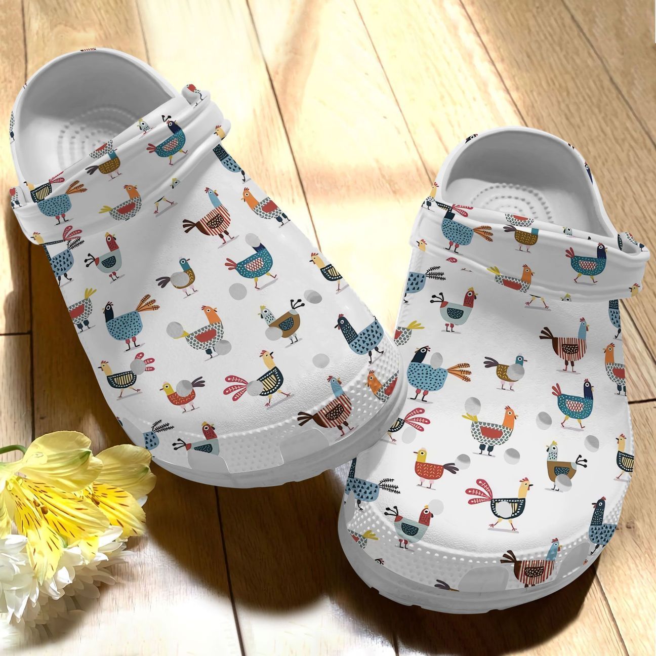 Chicken Personalize Clog, Custom Name, Text, Fashion Style For Women, Men, Kid, Print 3D Chicken Pattern Collection