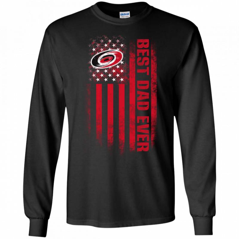 Carolina Hurricanes Best Dad Ever USA Distressed Flag Shirts