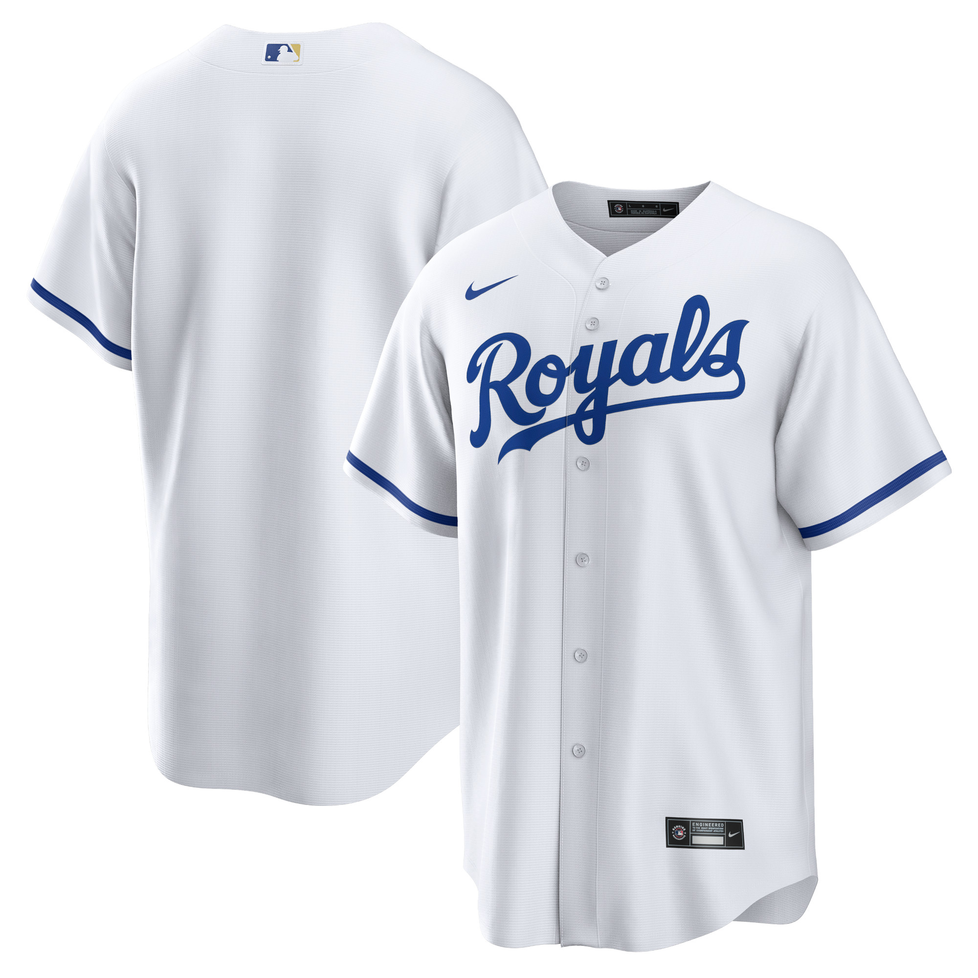 Men’s Kansas City Royals White Home Blank Replica Jersey