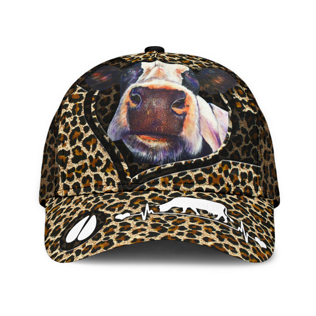 Cow Hat With Leopard All Over Print